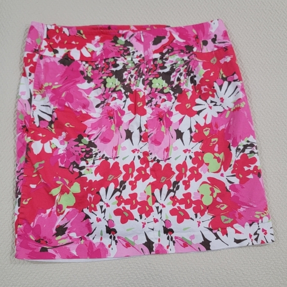 Cato Floral Pink Red Skirt Ruffle Size 14 Spring Summer Easter Party Pretty - Picture 4 of 12